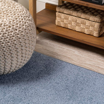 Haze Solid Low-pile Area Rug Classic Blue